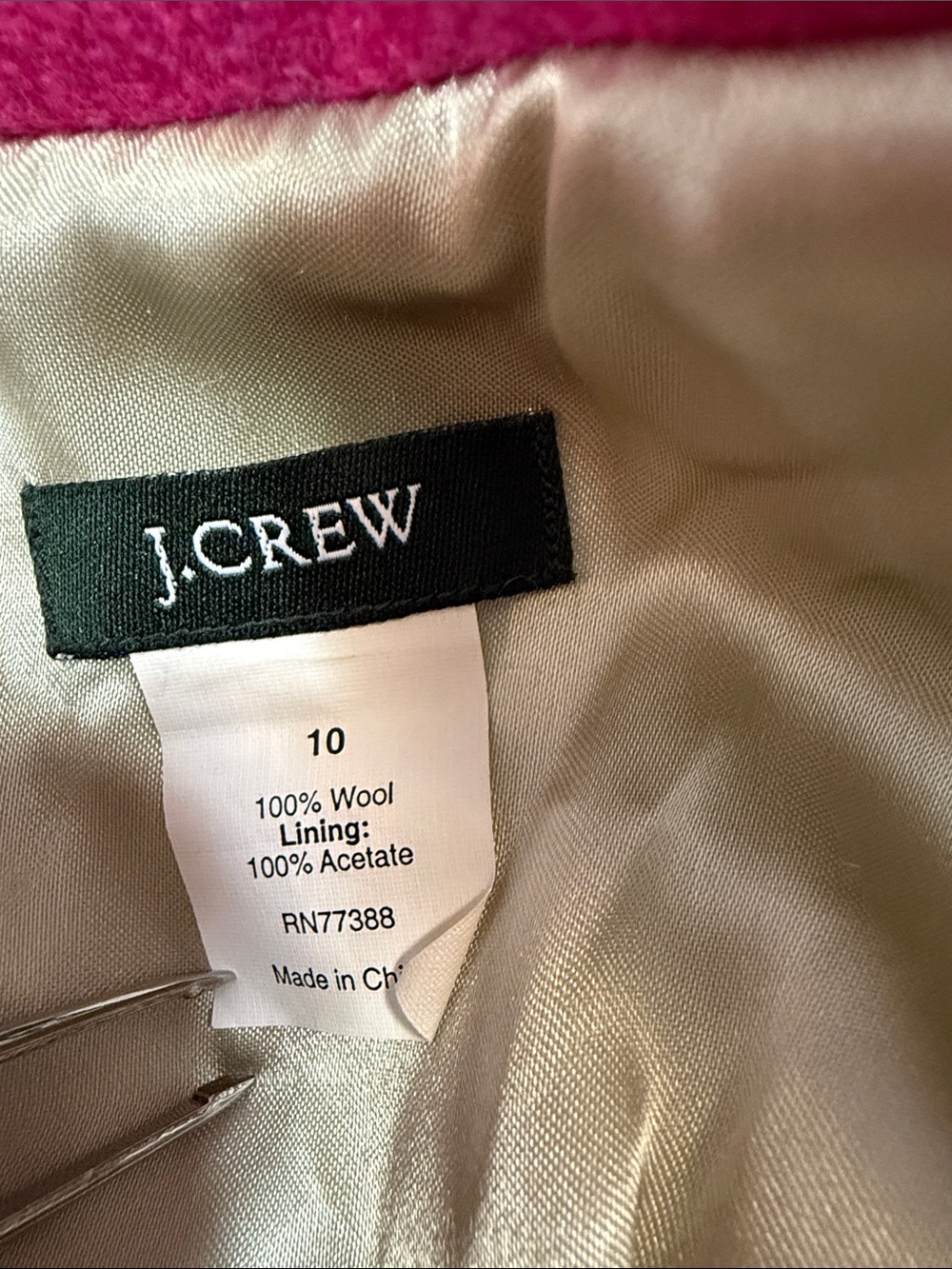 J Crew Robert Noble Scottish Wool Blazer Hot Pink Original Garment Bag Womens 10 - Picture 2 of 13